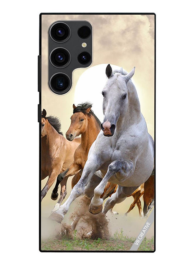 VR CREATIVE Protective Case Cover For Samsung Galaxy S23 Ultra 5G Running Horses Design Multicolour - Image 1
