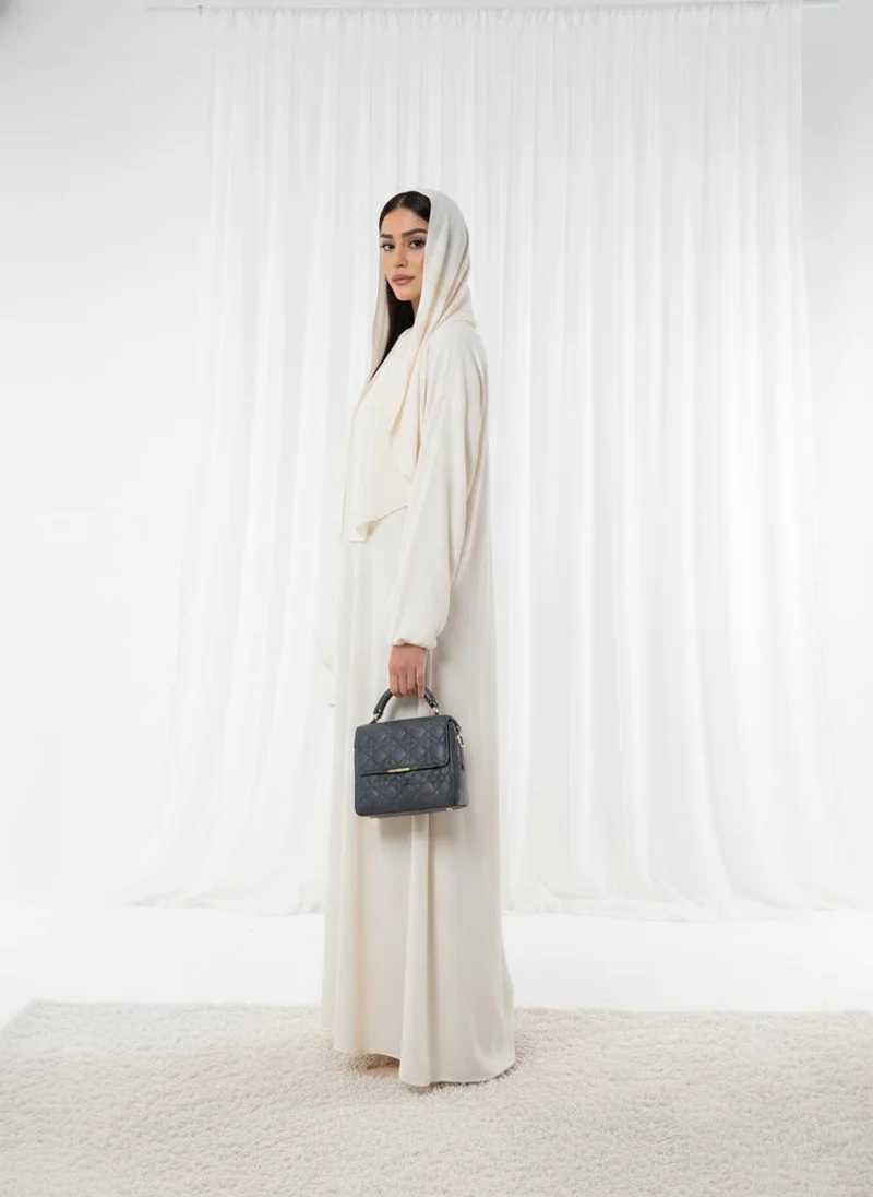 MSquare Fashion  Harir Maqsood Beige Prayer Abaya I Attached Hijab Design for Women | Best Price UAE