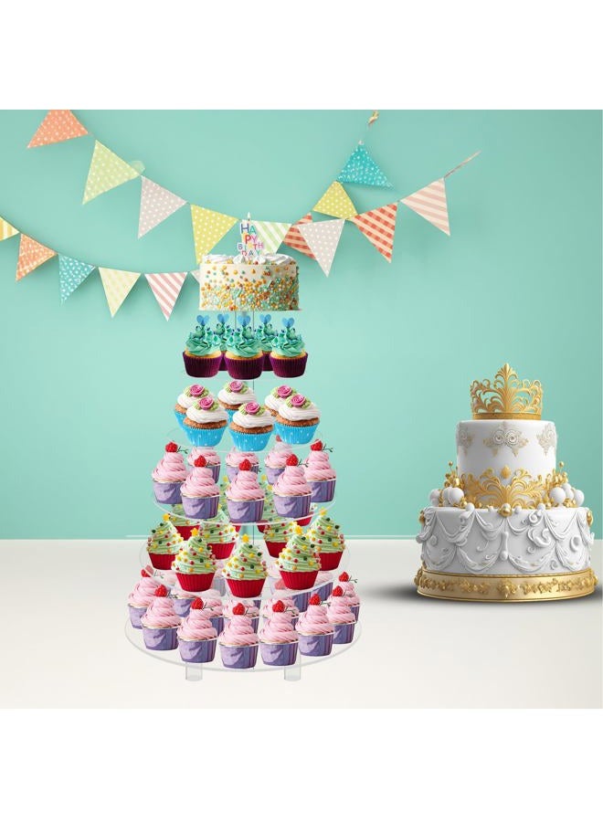 Jusalpha 6 Tier Round Acrylic Cupcake Stand-cake stand-dessert stand, cupcake Tower 6RFs (6 Tier With Base) - Image 4