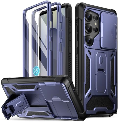 Poetic Spartan Case for Galaxy S25 Ultra 69 Slide Camera Cover Screen Protector Works with Fingerprint ID Military Grade Rugged Shockproof S25 Ultra Phone Case with Kickstand Midnight Blue - Image 1