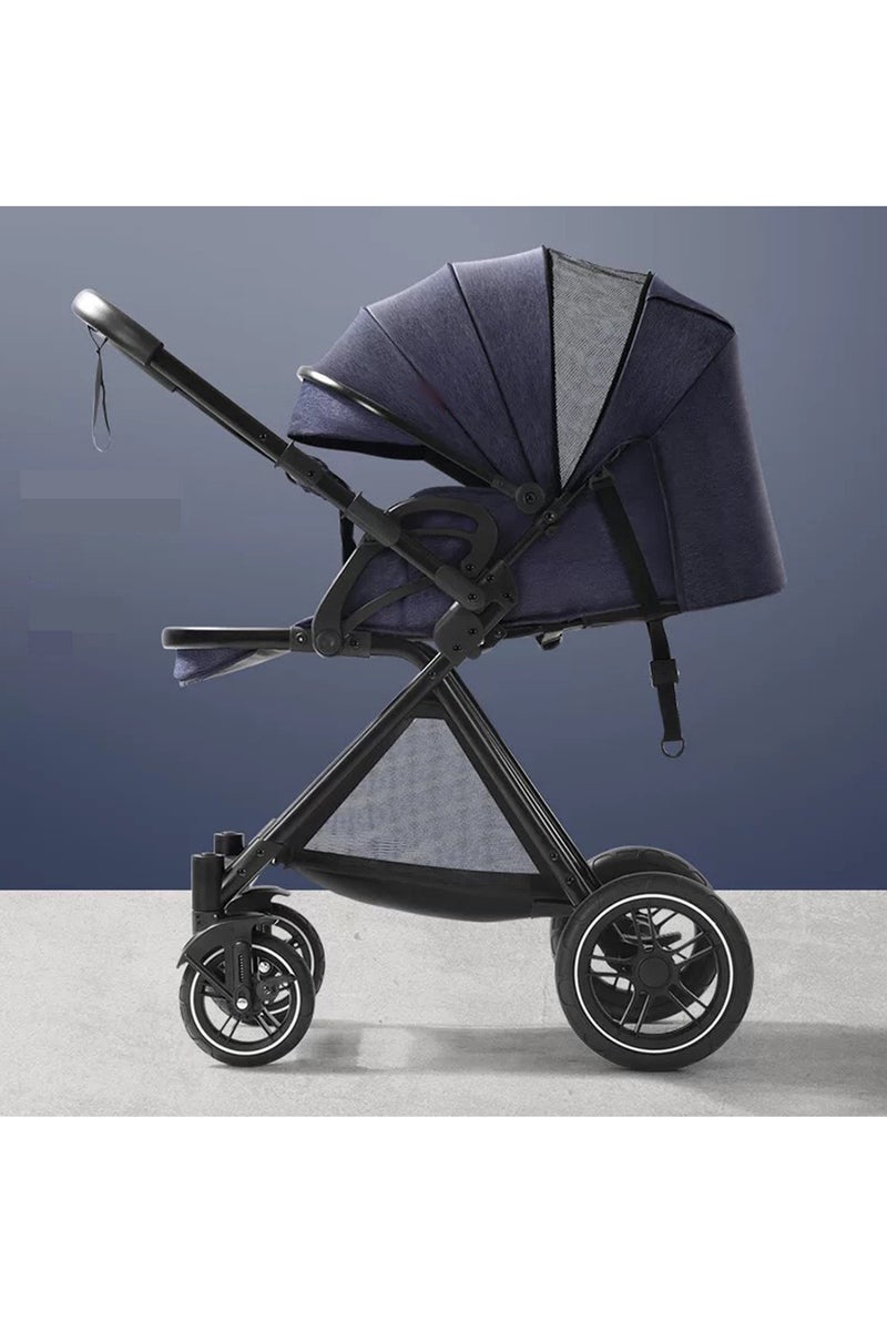 عربة أطفال خفيفة الوزن بمقود قابل للتعديل، وسلة تخزين كبيرة متعددة الأوضاع ومظلة واقية من الأشعة فوق البنفسجية - Image 1