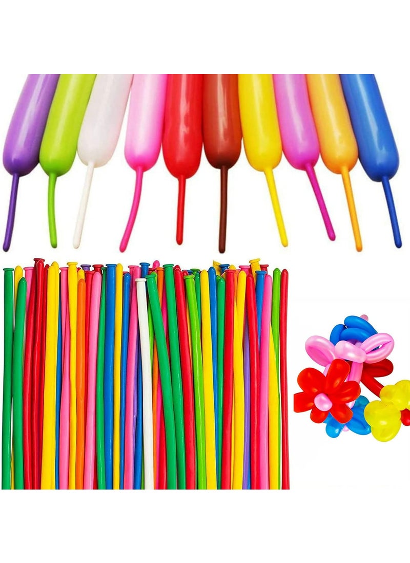 Jwxstore 100pcs 260 Multi Long Balloons for Animal Modeling Premium Quality Latex Twisting Balloons for Christmas Birthday Wedding Party Decorations  - Image 1