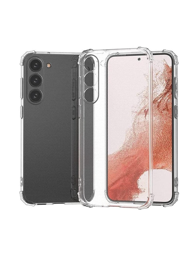 Generic Shockproof Bumper Protective Cover Hard PC Back + Flexible TPU Raised Bezel Hybrid Design for S23 5G 6.1” Transparent Slim Fit with Airbag Enhanced Corners 
