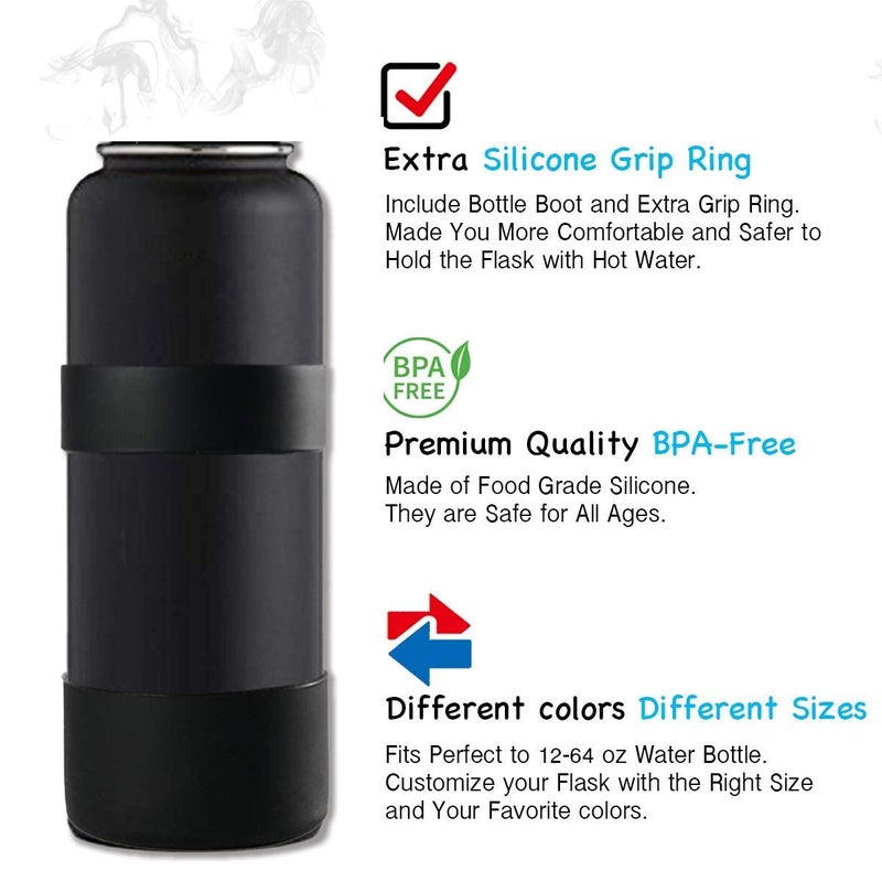 Greant Greant Double Protective Water Bottle Boot Compatible with Hydro Flask, Silicone Flex Boot Compatible with Hydroflask Boot, Universal Anti-Slip Bottle Sleeve, 3 Sizes to Choose  - Image 5