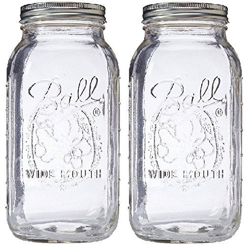 Ball Ball Wide Mouth Glass Mason Jars with Lids and Bands, Used for Canning, Pickling, Juice, Jam, Jelly, Half Gallon Size 64 Ounce (Pack of 2)  - Image 2