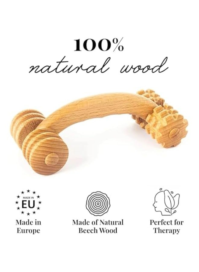 Generic Wooden Muscle Roller Tool for Neck, Shoulder, Arms, Legs, and Body Massage 7 x 3 inches  - Image 2