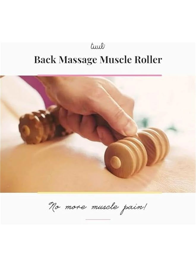 Generic Wooden Muscle Roller Tool for Neck, Shoulder, Arms, Legs, and Body Massage 7 x 3 inches  - Image 5