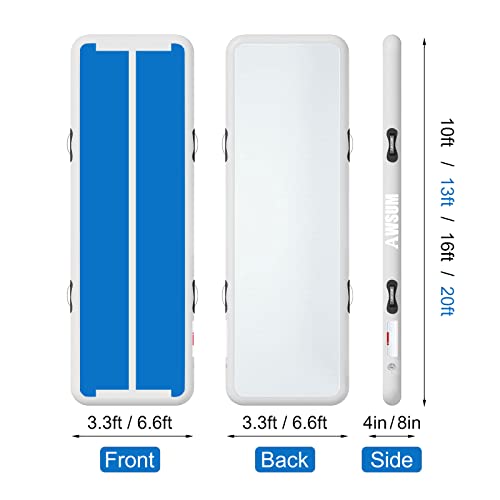 AWSUM Air Mat Tumbling Track 10ft/13ft/16ft/20ft/23ft Inflatable Gymnastics Mat 4/8 inches Thick with Electric Pump for Home/Gym Blue/White - Image 3