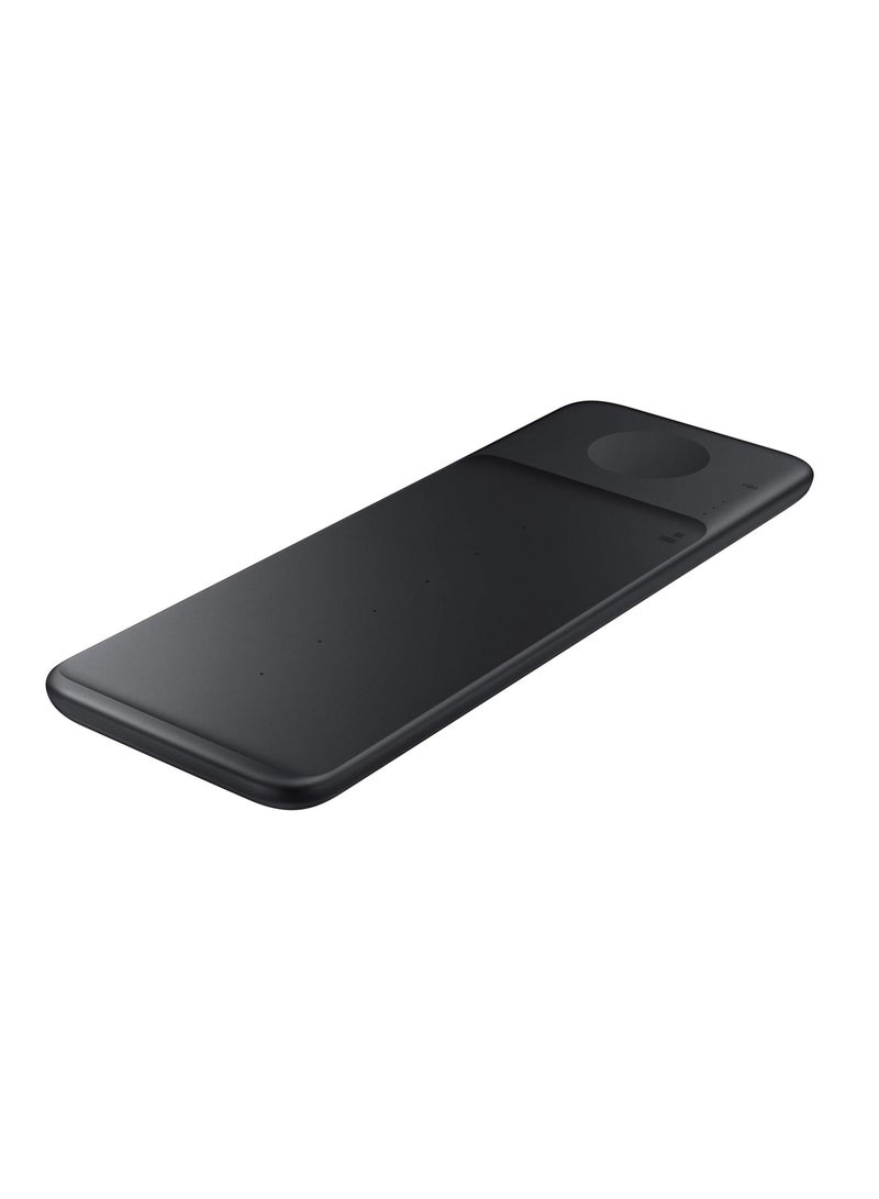 SYOSI Electronics Wireless Charger Trio Qi Compatible-Charge up to 3 Devices at Once-for Galaxy Phones Buds Watches and Apple iPhone Devices Black (US Version) - Image 1