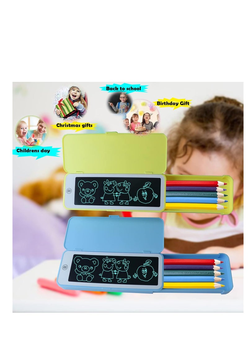 حافظة أقلام رصاص، صندوق أقلام لوحي للكتابة LCD، صندوق منظم لحافظة القرطاسية متعددة الوظائف مع لوحة رسم ورسم، حافظة أقلام بلاستيكية لطيفة على شكل كرتون للأطفال... - Image 4