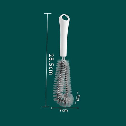 TEITEAI Coffeemaker Brush for Chemex with White Handle, Gray Nylon Bristles - Image 5