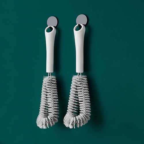TEITEAI Coffeemaker Brush for Chemex with White Handle, Gray Nylon Bristles - Image 4