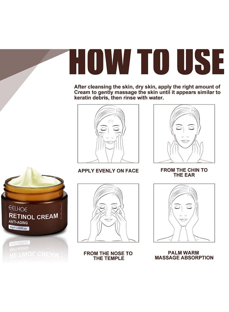 EELHOE Retinol Face Cream Anti-Aging Remove Wrinkle Firming Lifting Whitening Brightening Moisturizing Facial Skin Care Cream - Image 4