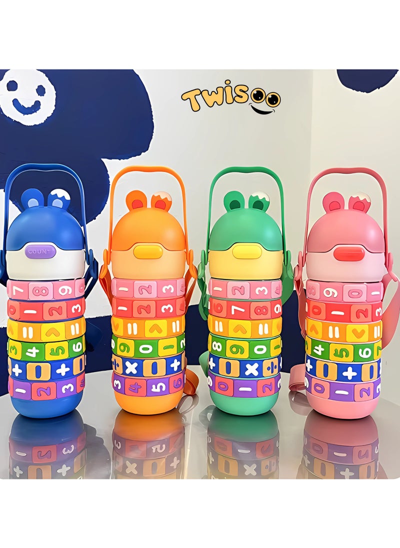 Twisoo Kids Math Learning Water Bottle - 430ml, BPA-Free, Leak-Proof Stainless Steel, Vacuum Insulated with Straw & Strap Green - pzsku/Z3CEA6B7E7F0AF022F0A5Z/45/_/1738163049/20c85f6c-bd90-4aa6-ad92-7b939f57144b