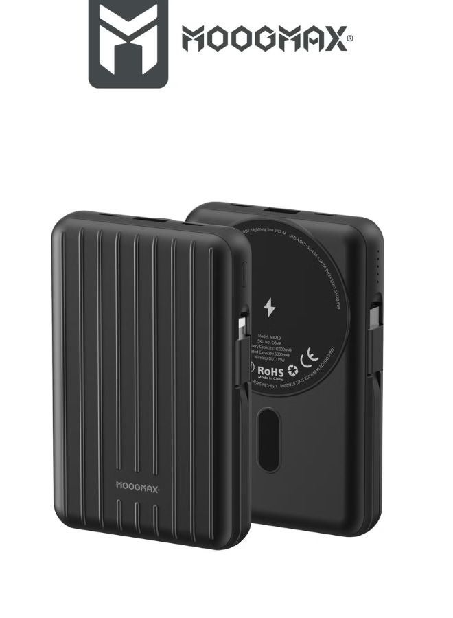 MOOGMAX Magnetic Wireless Power Bank from Tronk Retro Series with 10000mAh Capacity and 22.5W Fast Charging. Portable charger, Type-C charger, wireless charger, power bank, wireless power bank, small power bank, powerful power bank, Joy power bank, power bank. - Image 2