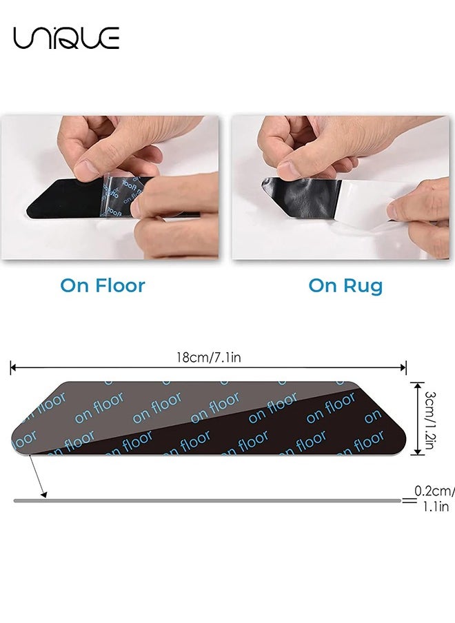 Unique - 12 Pcs of Carpet Tape,Non Slip Washable Rug Tape Grip Carpet Corner, Dual Sided Non-Slip Rug Tape Sticker Area Rug Pad for Indoor Hardwood Floor and Tiles - Image 1