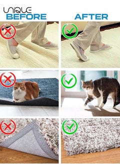 Unique 12 Pcs of Carpet Tape,Non Slip Washable Rug Tape Grip Carpet Corner, Dual Sided Non-Slip Rug Tape Sticker Area Rug Pad for Indoor Hardwood Floor and Tiles  - Image 5