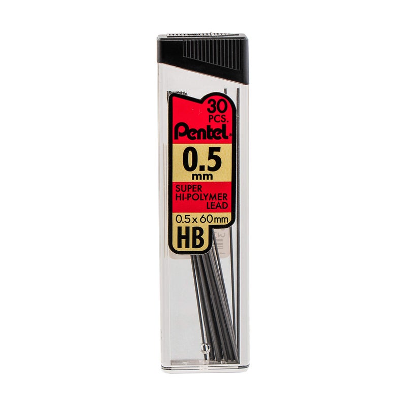 Pentel Super Hi-Polymer Refills, 0.5 mm Fine, HB, 180 Pieces of Lead (C25BPHB6) - Image 2