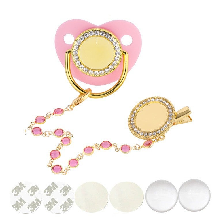 New hot-selling sublimation point drill baby soothing play mouth baby heat transfer nipple 6M - Image 1