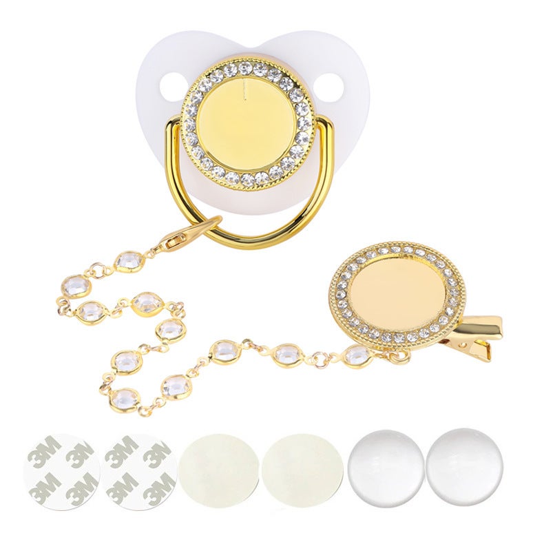 New hot-selling sublimation point drill baby soothing play mouth baby heat transfer nipple 6M - Image 5