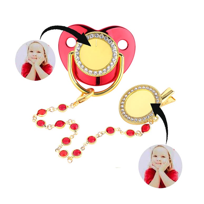 New hot-selling sublimation point drill baby soothing play mouth baby heat transfer nipple 6M - Image 3