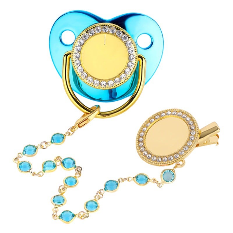 New hot-selling sublimation point drill baby soothing play mouth baby heat transfer nipple 6M - Image 2