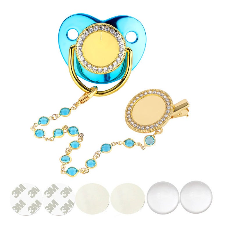 New hot-selling sublimation point drill baby soothing play mouth baby heat transfer nipple 6M - Image 4
