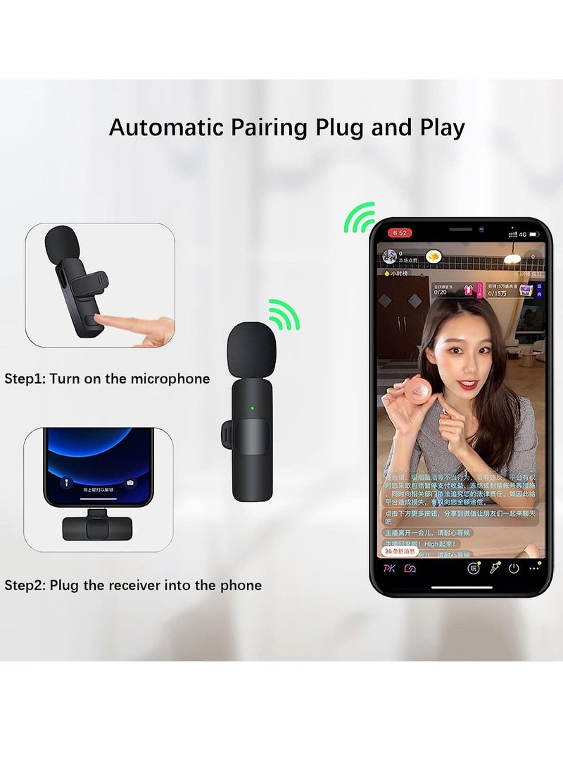 Wireless Lavalier Microphone for iPhone iPad, Plug and Play Mini Mic for YouTube TikTok Live Streaming Gaming K Song Recording Auto Noise Reduction (Lightning 2) - Image 3