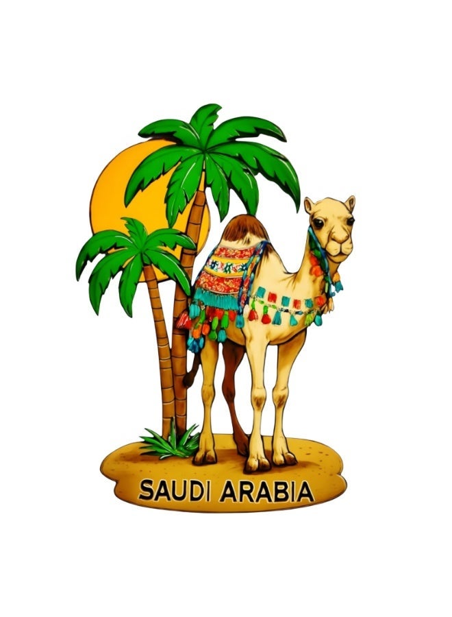 ARAB SOUVENIRS Saudi Arabia Heritage 3pcs Camel Fridge Magnet Set – Premium Wooden Combo | Decorative Souvenir for Home & Office | Ideal for Gifting, Travel Keepsake, Cultural Decor & Saudi Pride Display - Image 2