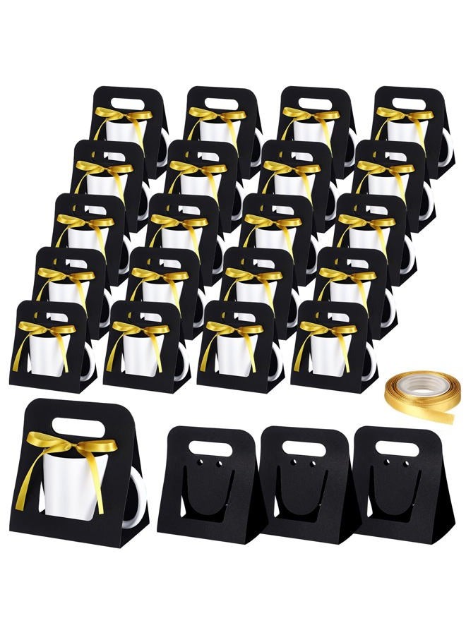 Motipuns 24 Pack Black Mug Gift Boxes with Ribbon for 11 oz Sublimation Coffee Mugs Blanks Gift Wrapping - Image 1
