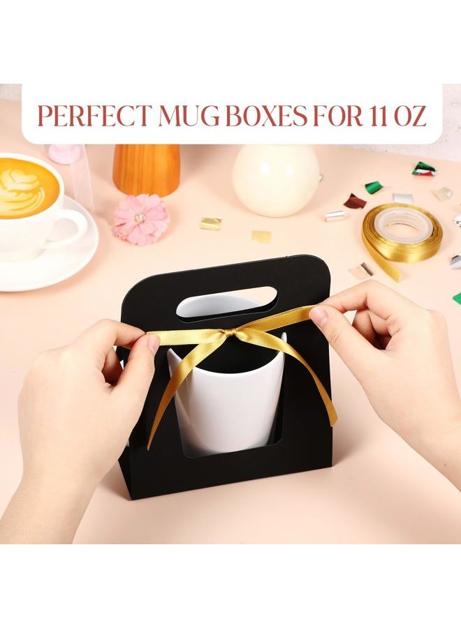 Motipuns 24 Pack Black Mug Gift Boxes with Ribbon for 11 oz Sublimation Coffee Mugs Blanks Gift Wrapping - Image 4