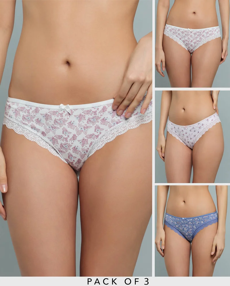 R&B 3 Pack Printed Brazilian Briefs