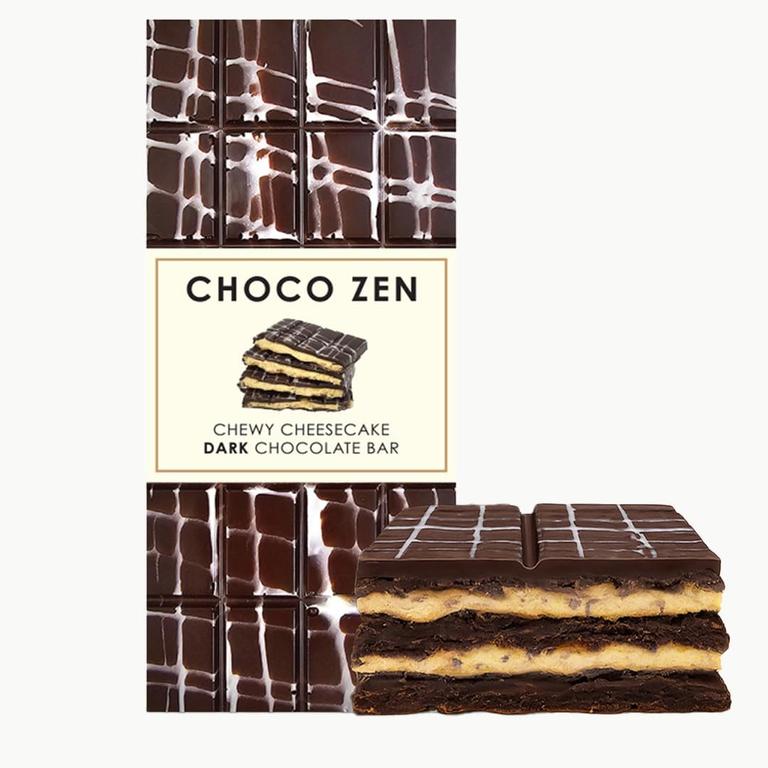 Choco Zen Premium Dubai Dark Chocolate Bar (Chewy Cheesecake Dark Chocolate, 130g) – Luxury Dessert, Gourmet, Rich With Premium Flavors