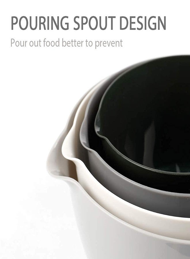 BoxedHome طقم أوعية خلط كلاسيكية من بوكسد هوم، بلاستيك خالٍ من مادة BPA، آمن للاستخدام في الميكروويف وغسالة الصحون (طقم من 4 قطع، رمادي)، سعة 3.5 كوارت - Image 3