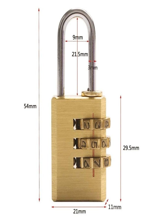 VIVITO 3-Digit Combination Lock for Security - Waterproof Brass Padlock for Luggage, Tool Box, Garden Fence, Locker, Gym, Gate etc.. (Pack of 2) - Image 2