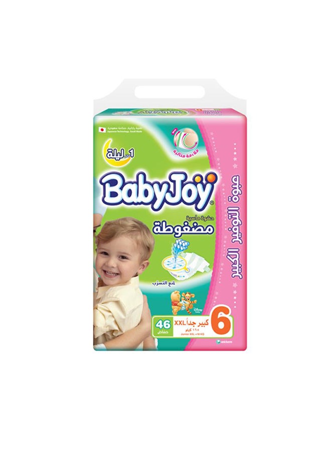 BabyJoy Compressed Diamond Pad Junior Diapers, Giant Pack, (16 And Above Kg), 46 Count