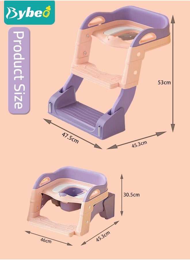 Bybeo - 2 in 1 Kids Potty Training Seat with Anti-Slip Step Ladder, Baby Toddler Toilet Seats for Boys and Girls - Image 1