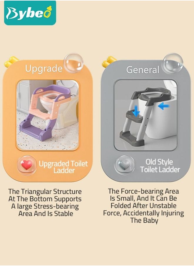 Bybeo - 2 in 1 Kids Potty Training Seat with Anti-Slip Step Ladder, Baby Toddler Toilet Seats for Boys and Girls - Image 1