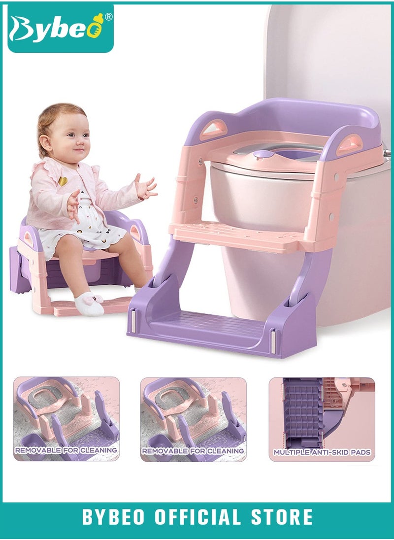 Bybeo - 2 in 1 Kids Potty Training Seat with Anti-Slip Step Ladder, Baby Toddler Toilet Seats for Boys and Girls - Image 1