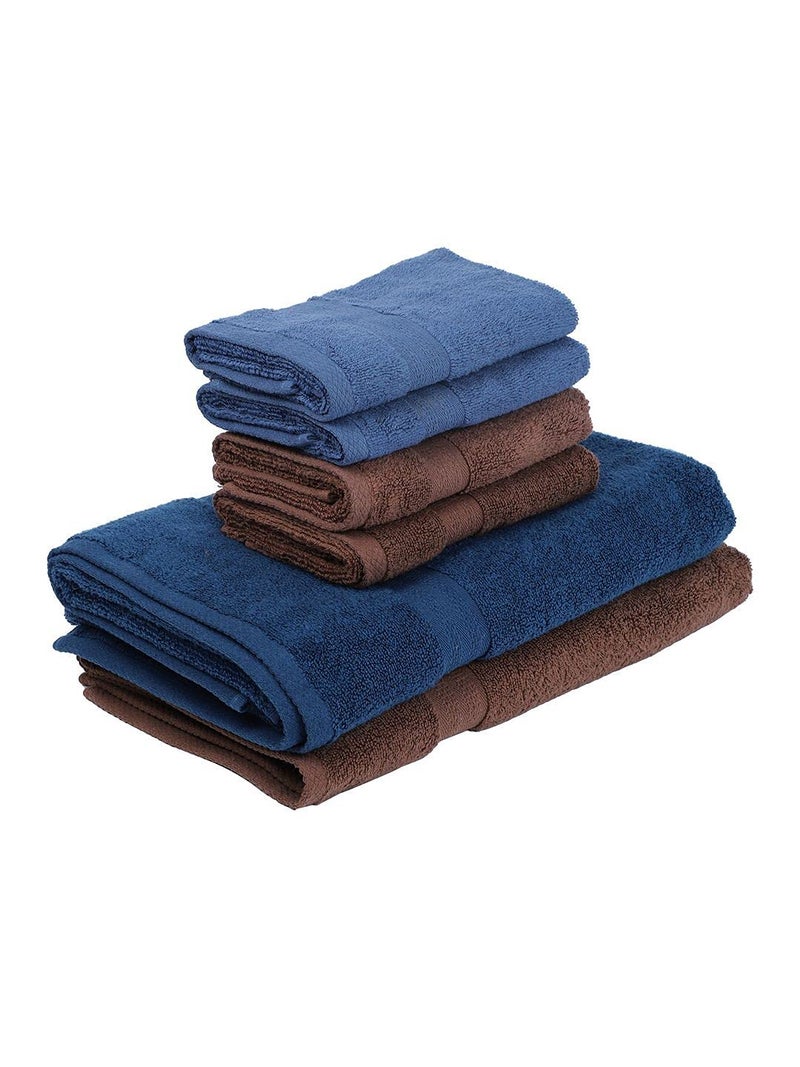 BIANCA 6pc Ultra Soft Zero Twist 100 Cotton Towel 2pc Bath 4pc Hand Paradiso Super Absorbent Fluffy AeroCore Organic Technology for Men Women Gym Kitchen SolidNavyChocolate - Image 3