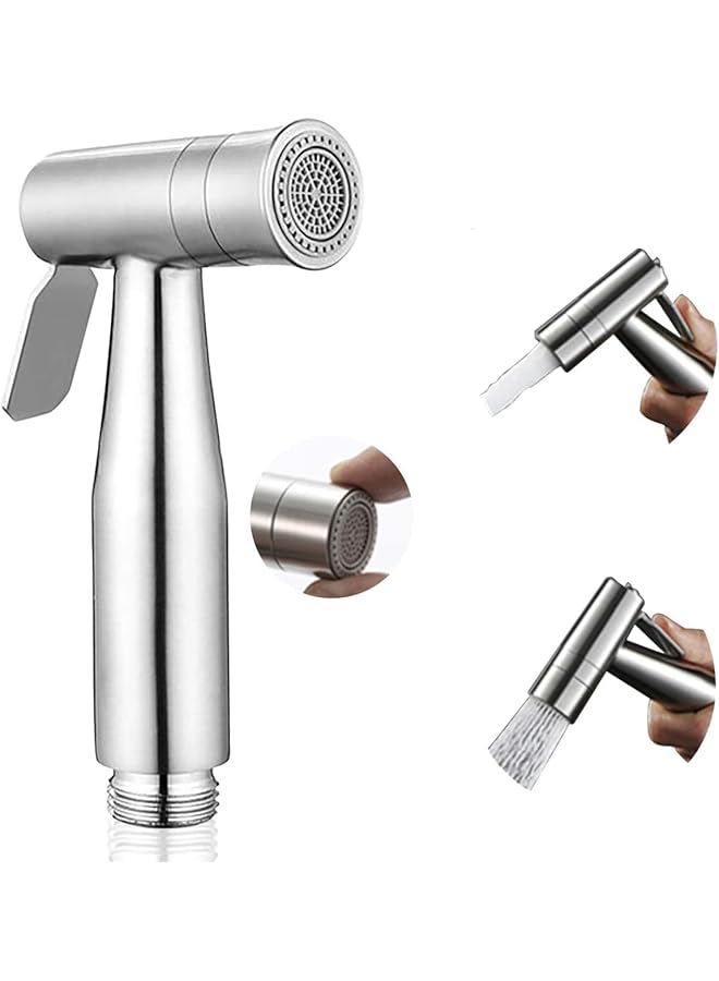The Bros Handheld Bidet Sprayer for Toilet, Dual Mode Spray Head (Jet/Soft) Baby Cloth Diaper Sprayer Bidet for Toilet Stainless Steel Bathroom Hand Held Muslim Shattaf (Bidet Sprayer Head Only) - Image 1