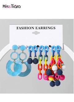 MissTiara S925 silver needles earrings suitable for summer beach super hot collection acrylic handmade trendy candy color earrings set for girls and ladies  - Image 1