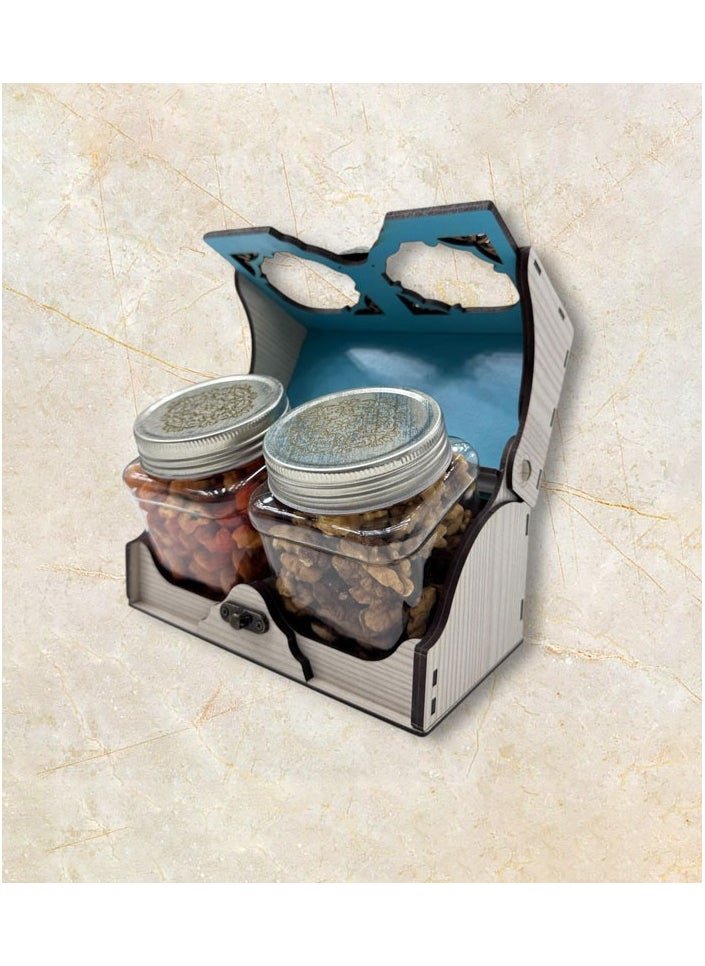 Joza Box Wooden Gift Box with 2 Plastic bottle – Ideal for Chocolates, Sweets & Treats  - Image 4