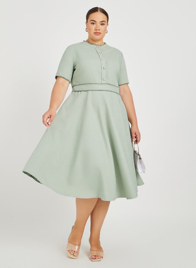 Styli A-Line Button Dress - Image 2