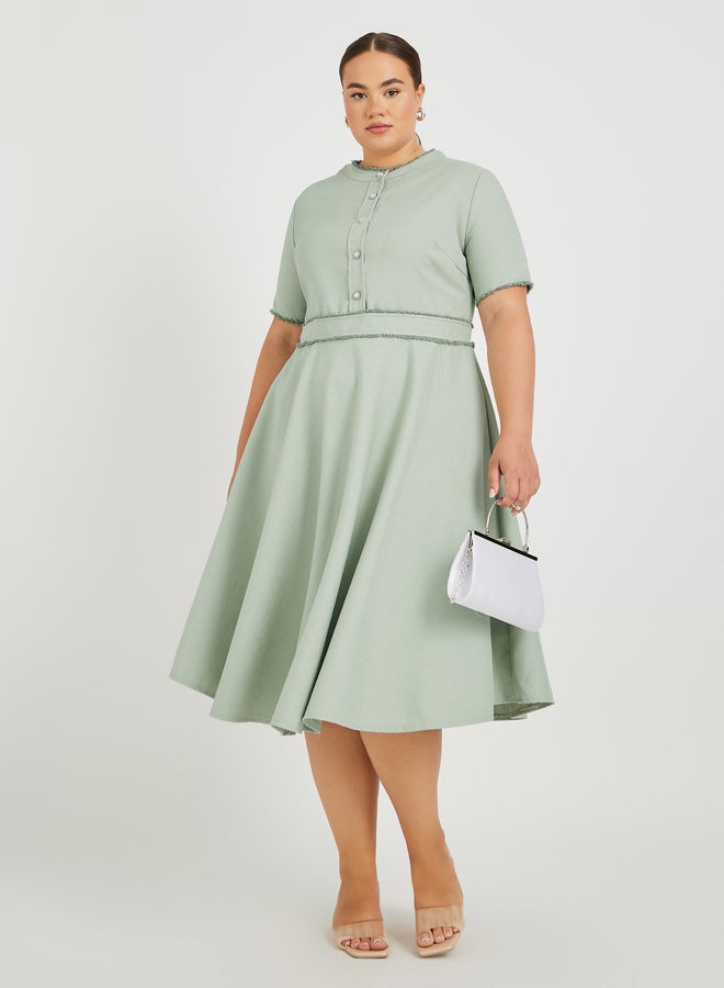 Styli A-Line Button Dress - Image 1