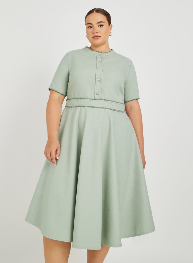 Styli A-Line Button Dress - Image 3