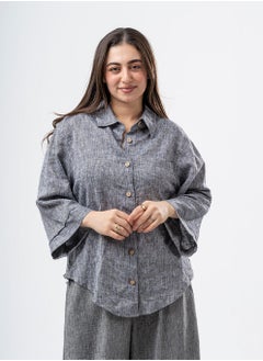 Arafa flowy Linen Blouse relaxed fit  - Image 1