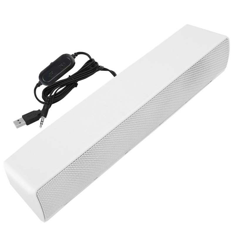 USB Wired Soundbar Black: 3D Stereo Sound With DSP Bass Technology - Wide Compatibility, Durable Lightweight Portable Design For Desktop, Laptop, Smartphone, Tablet PC And MP3 MP4 Devices - Image 1