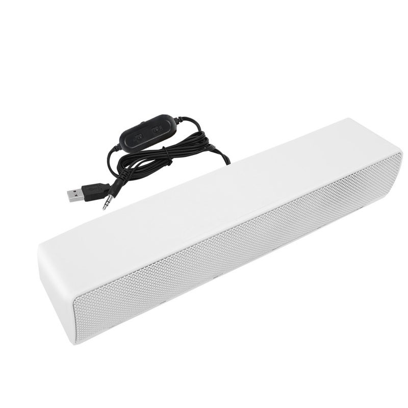 USB Wired Soundbar Black: 3D Stereo Sound With DSP Bass Technology - Wide Compatibility, Durable Lightweight Portable Design For Desktop, Laptop, Smartphone, Tablet PC And MP3 MP4 Devices - Image 3