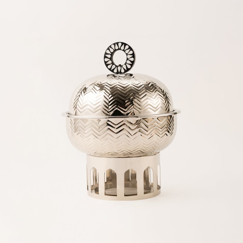 La Mesa silver metal food server with stand 3 L - Image 1